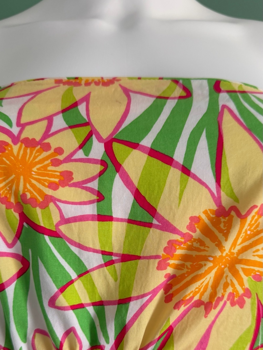 Lilly Pulitzer Strapless Daffodil Print Strapless Sundress in Yellow/Green/Pink - Picture 10 of 13
